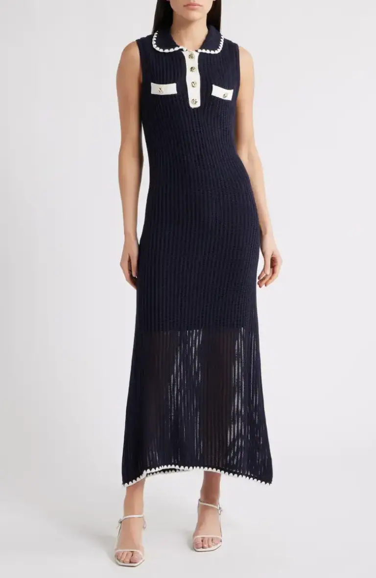 Polo Sweater Midi Dress