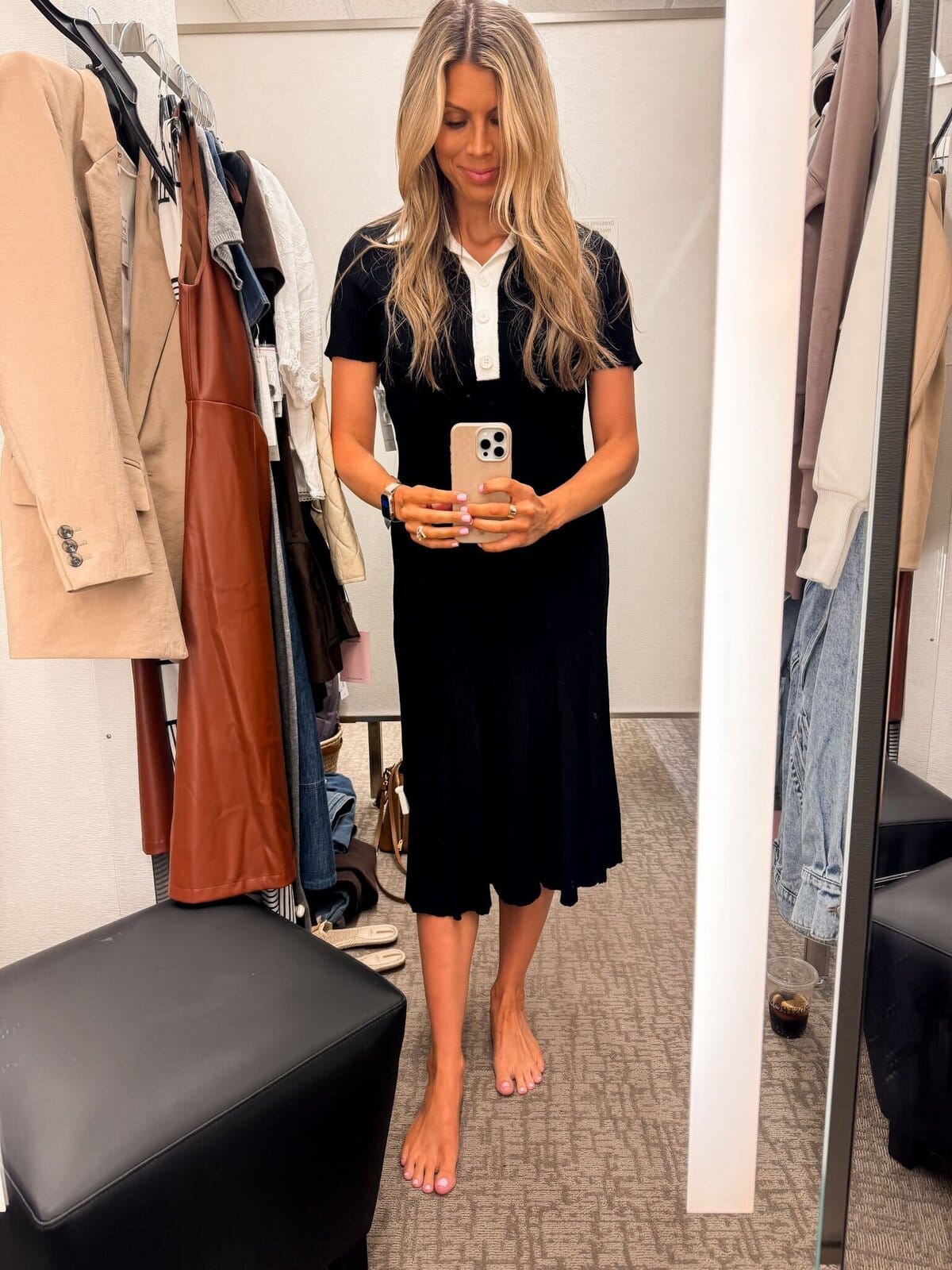 Rib Midi Polo Dress
