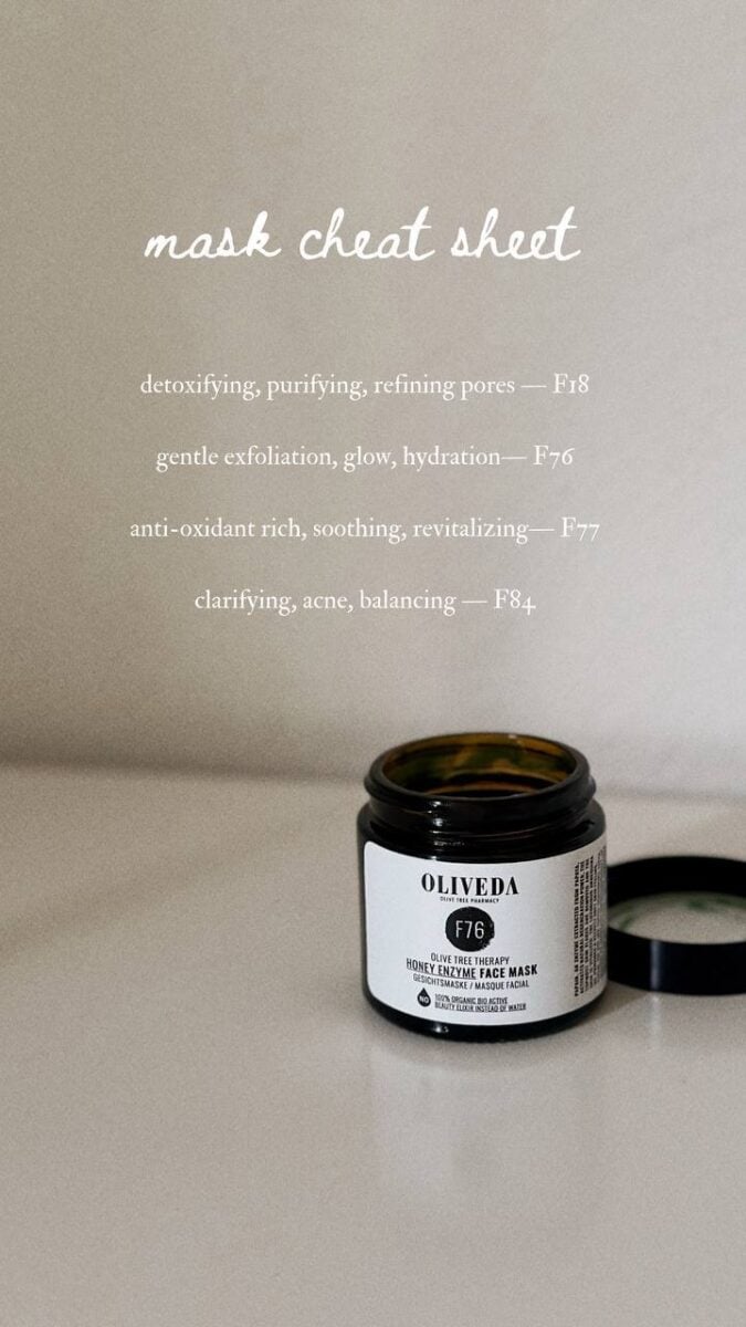 oliveda masks cheat sheet