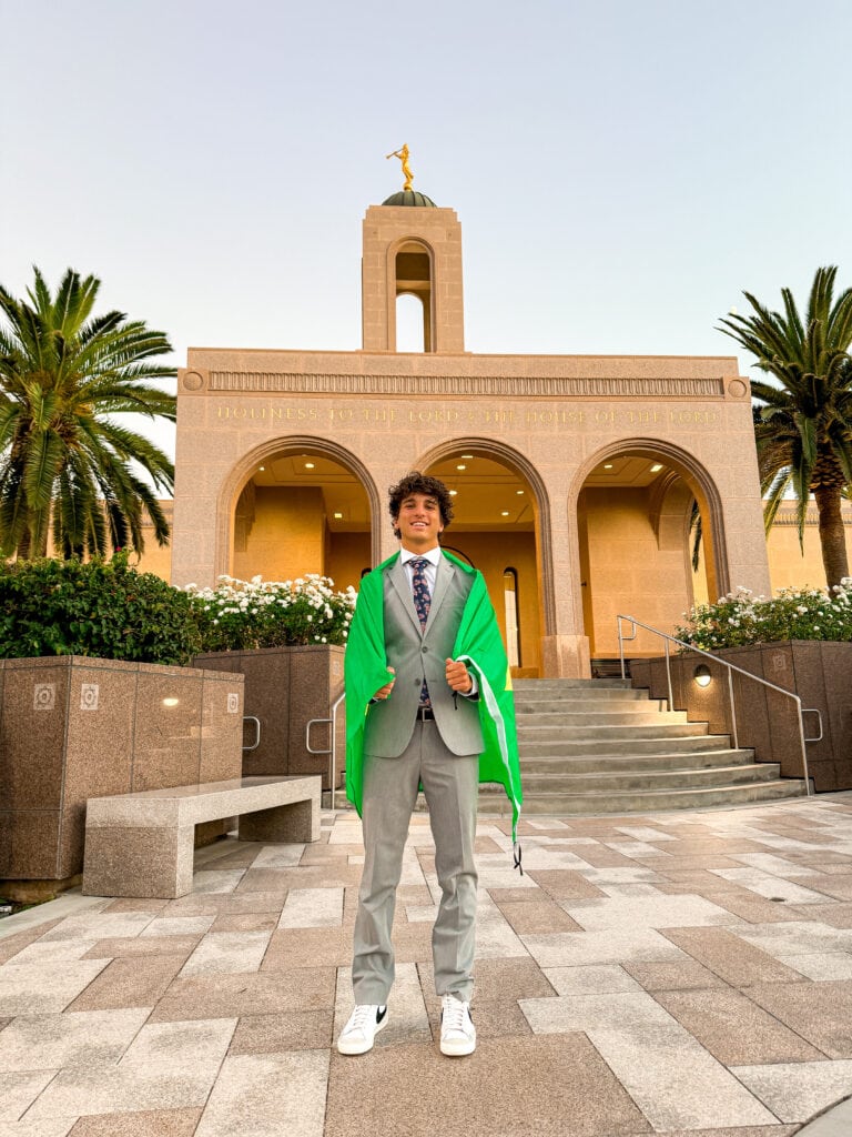 Corrine's nephew wearing suit