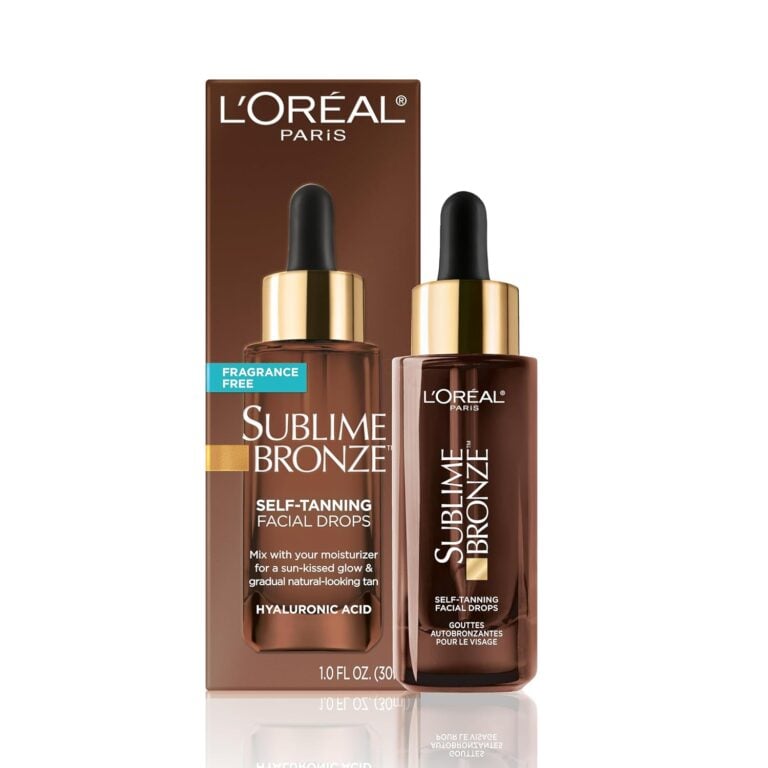 L'Oreal Paris Sublime Bronze Self Tanning Facial Drops with Hyaluronic Acid, Gradual Tan