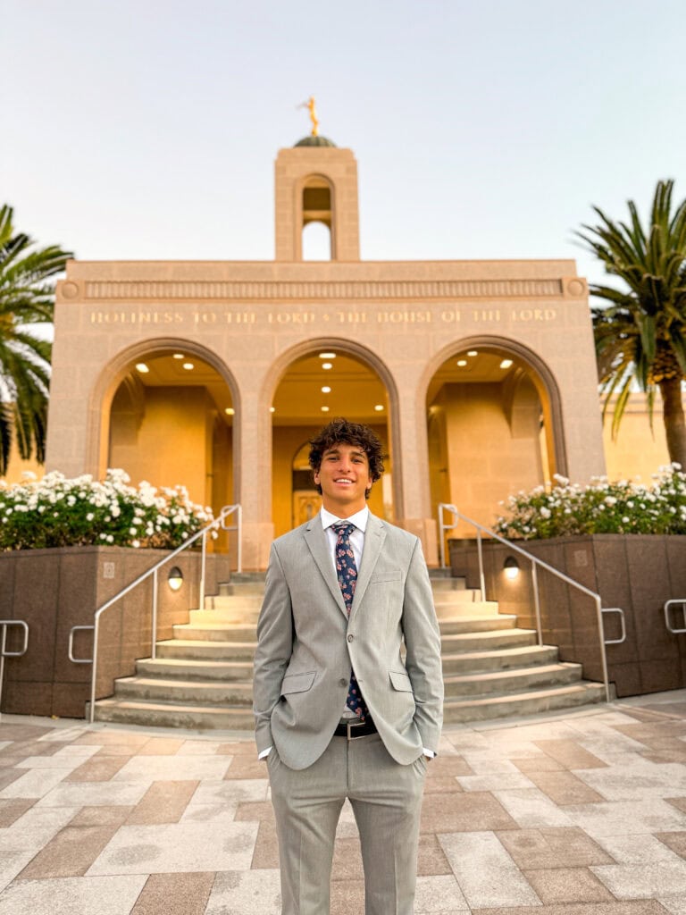 Neil's nephew wearing suit