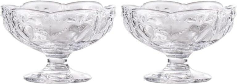 Footed Glass Ice Cream Dessert Bowls