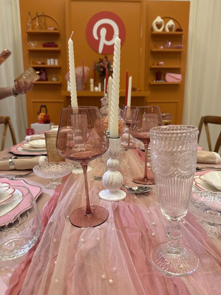 Thanksgiving Tablescape shades of pink