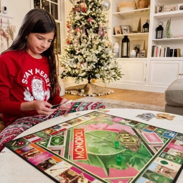 Lyla playing Wicked monopoly