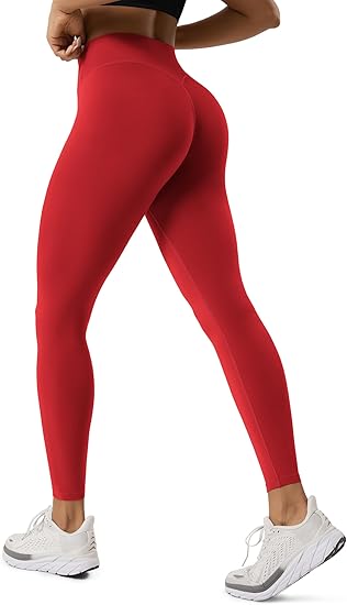 ODODOS Hidden Scrunch Butt Lifting Crossover Leggings