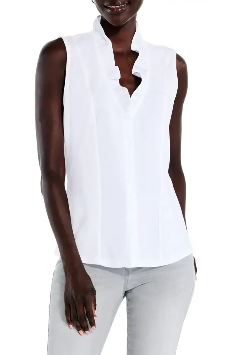 Ruffled Around Sleeveless Top