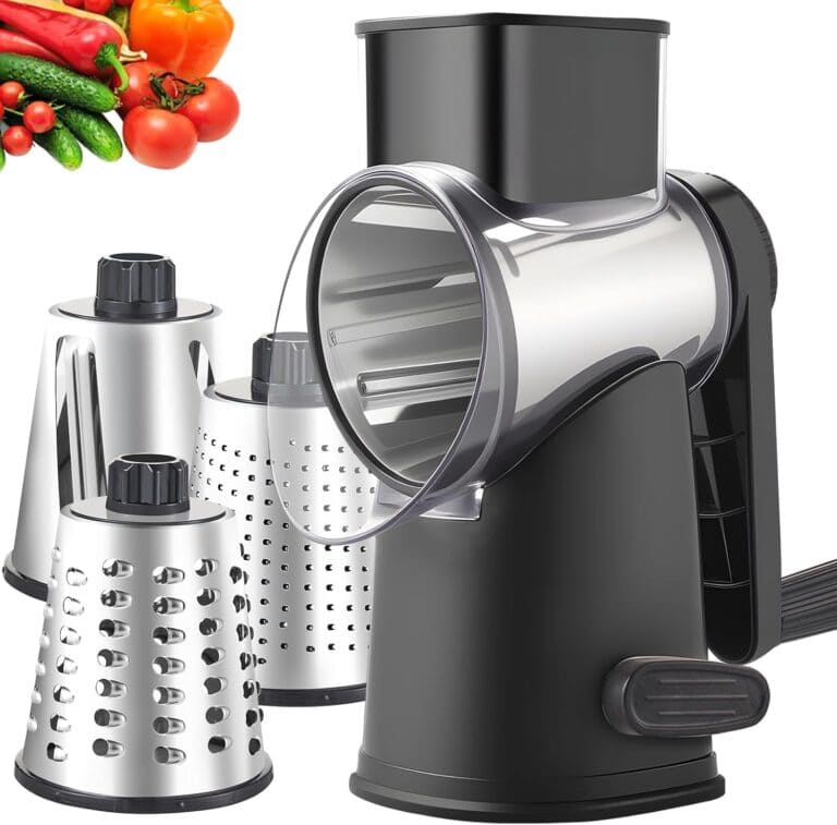 Weltonhm Rotary Cheese Grater with 3 Blades