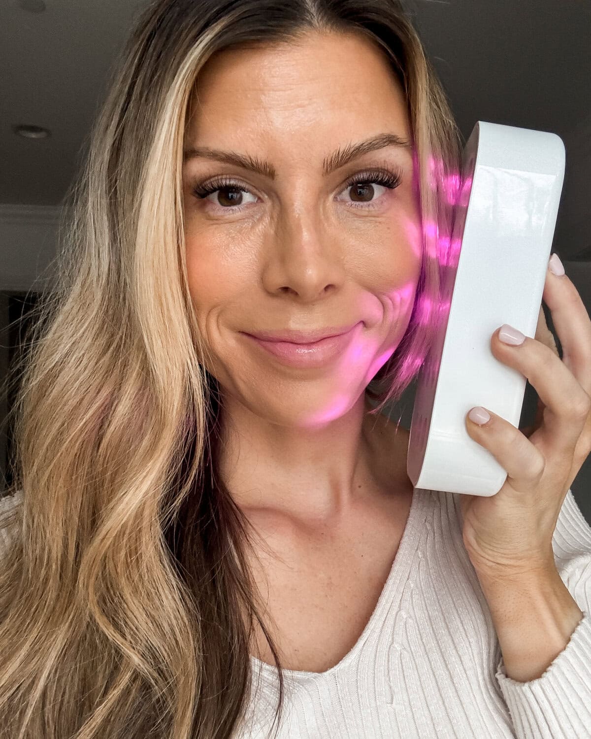 The Lumebox red light therapy device I use almost daily