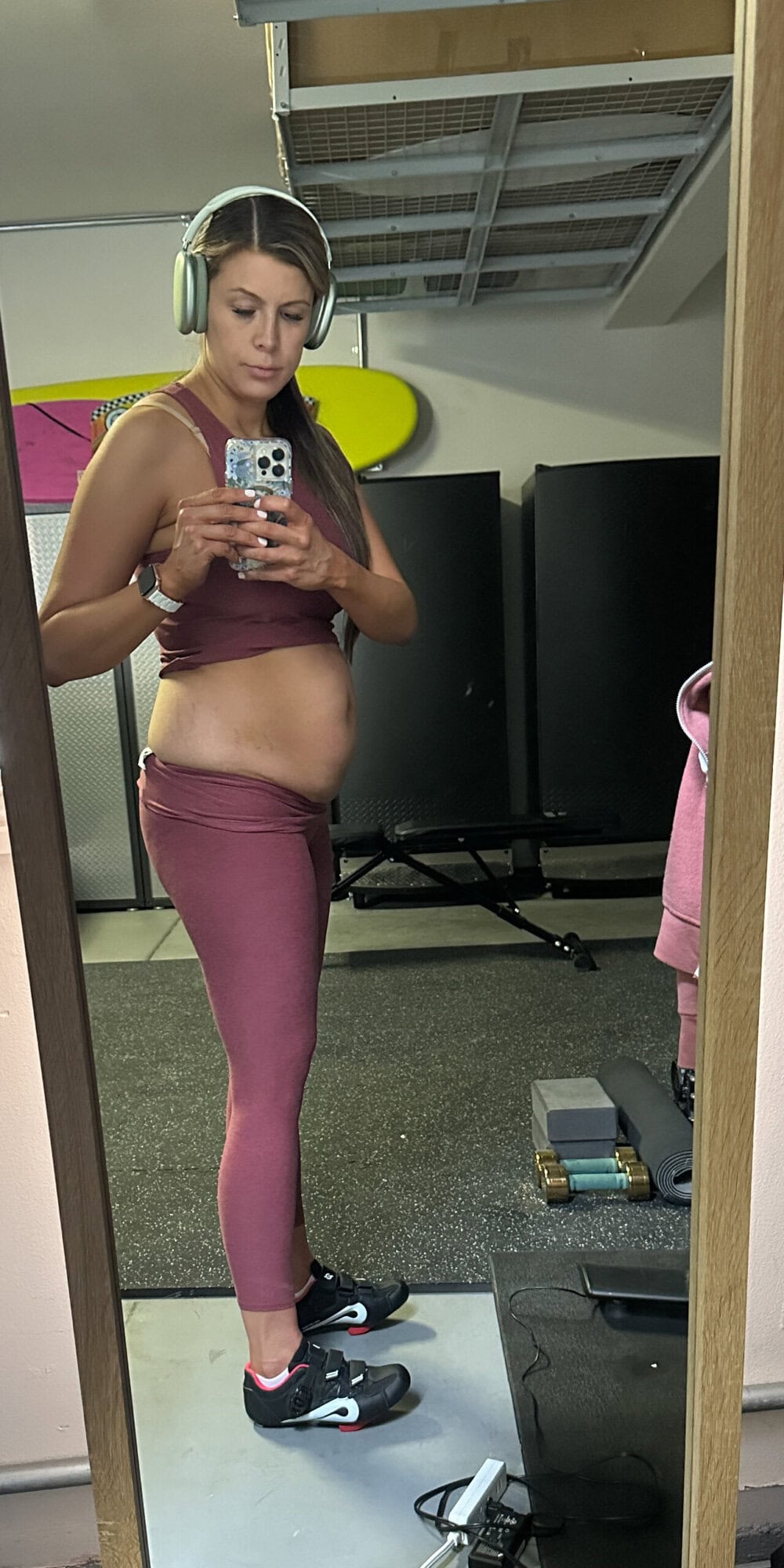 Before photo, postpartum belly before starting EllieMD tirzepatide microdosing in January 2024
