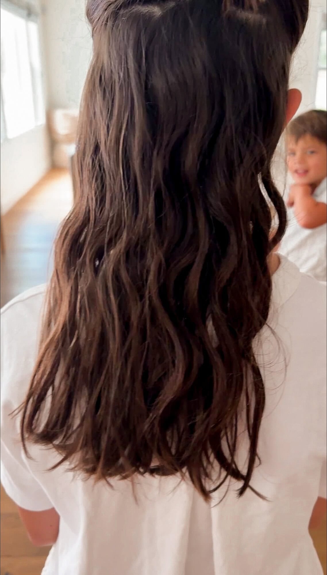 Hair before straightening with the Shark Flex Fusion