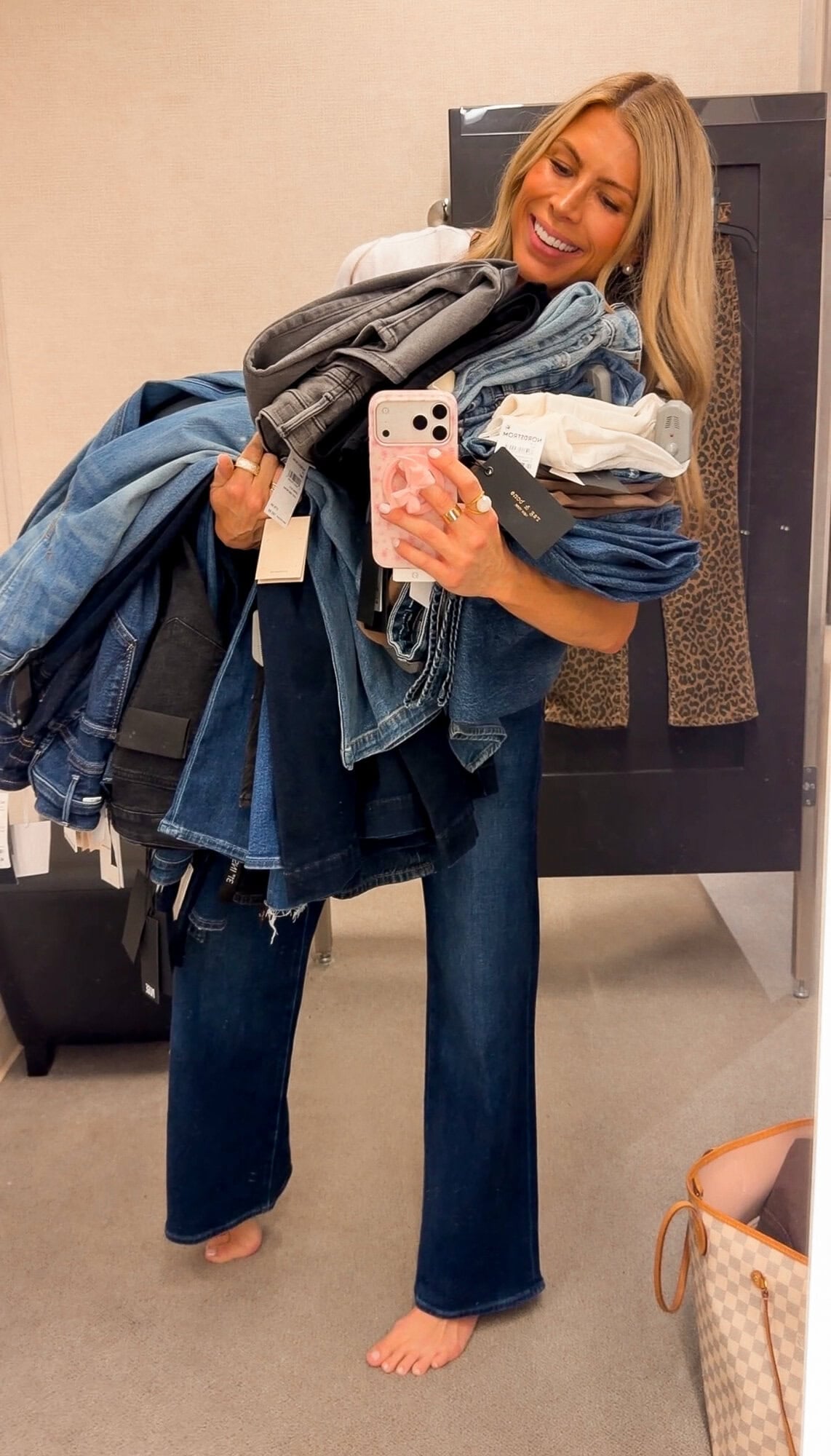 Corrine tried on ALL THE JEANS